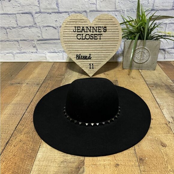 BROOKLYN HAT CO. BLACK WOOL STUDDED FLOPPY HAT main image 8